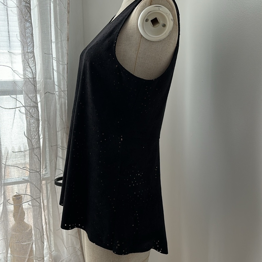 BCBG Caralyn black suede cut out sleeveless top - Picture 6 of 10